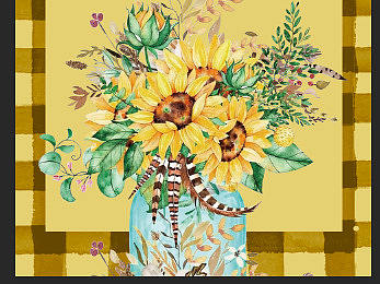 家纺设计 / 亚马逊家纺设计 / 原创家居装饰-向日葵