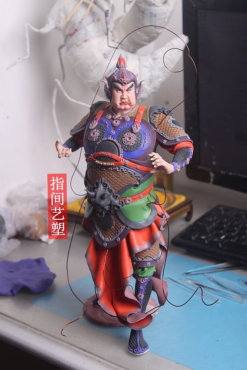 贺加贵面塑软陶(韦陀菩萨 )(图ZNzY4MDQwNDg=) - 手办/模玩 - 站酷设计师贺加贵3D翻糖原创素材 - 站酷ZCOOL