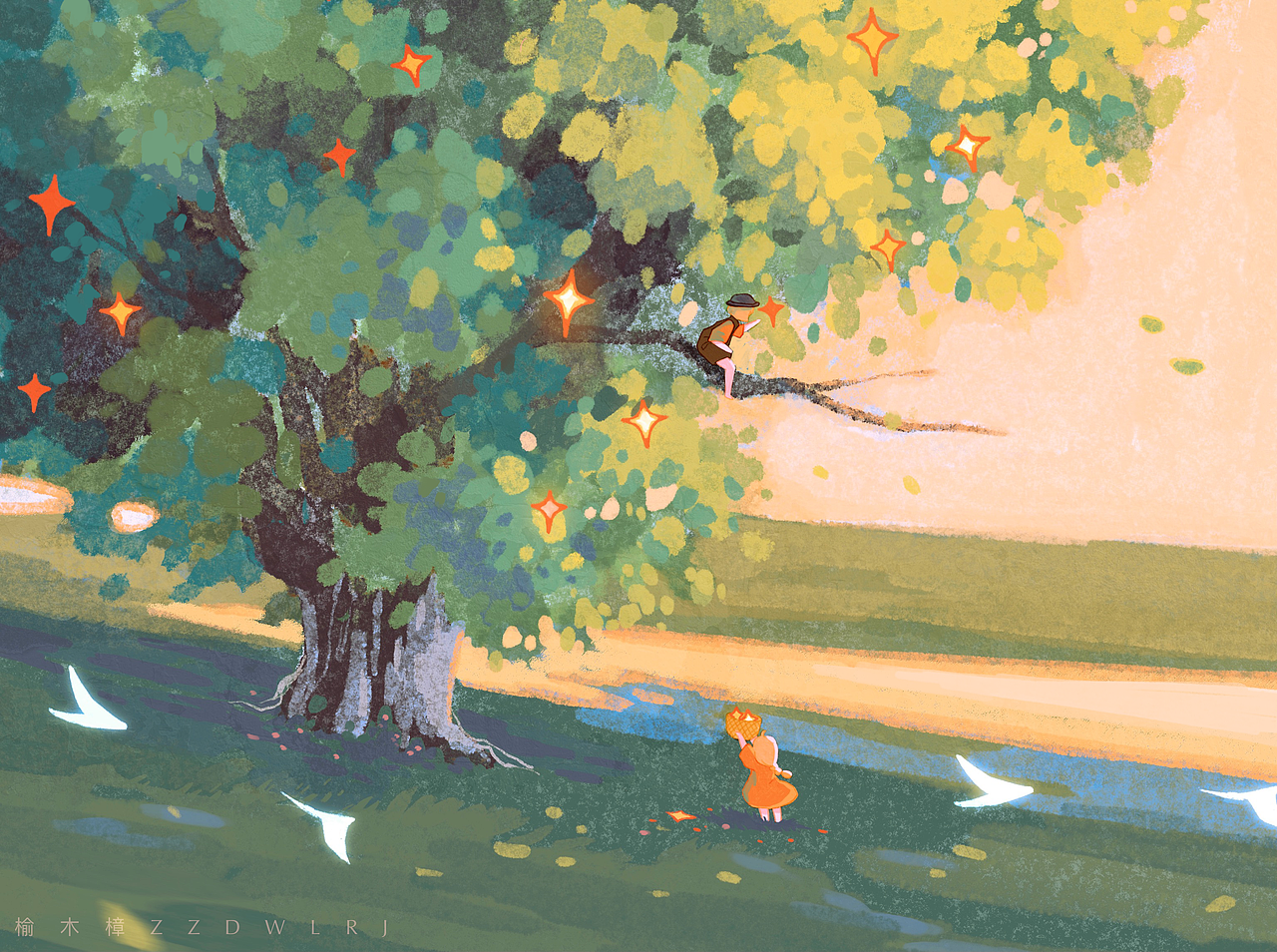 插画｜春天（图ZMjQ3MzAxNTYw） - 创作习作 - 站酷设计师榆木樟原创素材 - 站酷ZCOOL