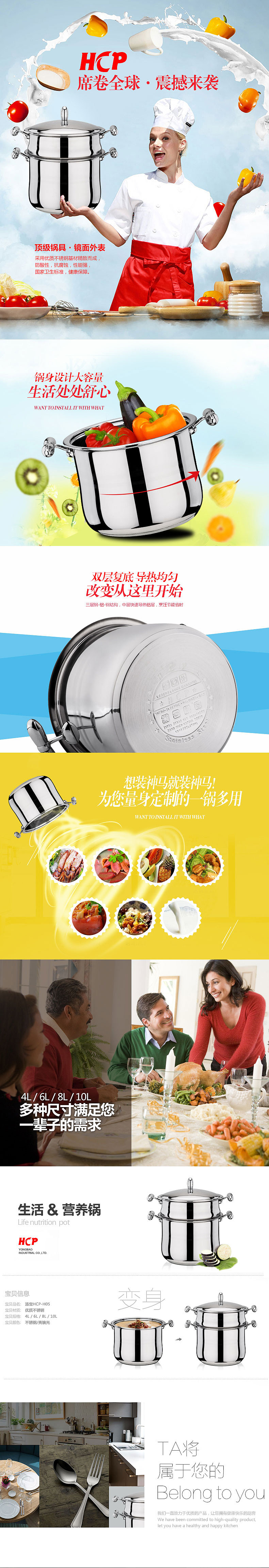 2014年7月~8月做的不锈钢锅详情页