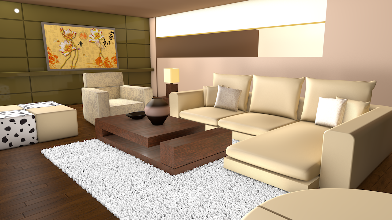 客厅一角,三维空间练习