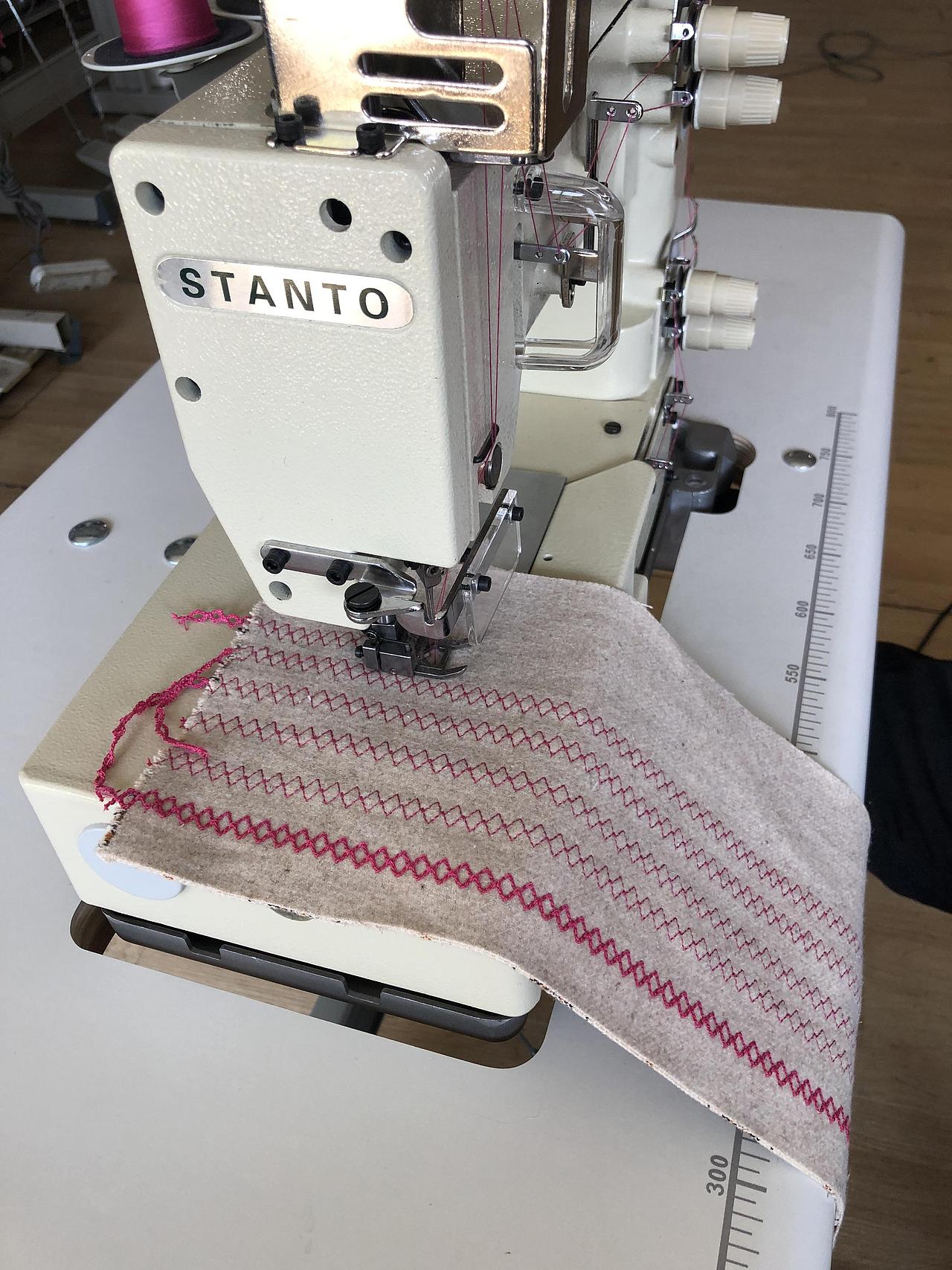 思坦途双针曲牙缝纫机狗牙机花边机