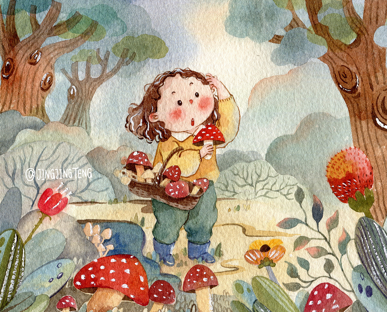 小孩們的四季謠（圖ZMTc0ODMxNzI0） - 兒童插畫 - 站酷設計師菁菁藤原創(chuàng)素材 - 站酷ZCOOL