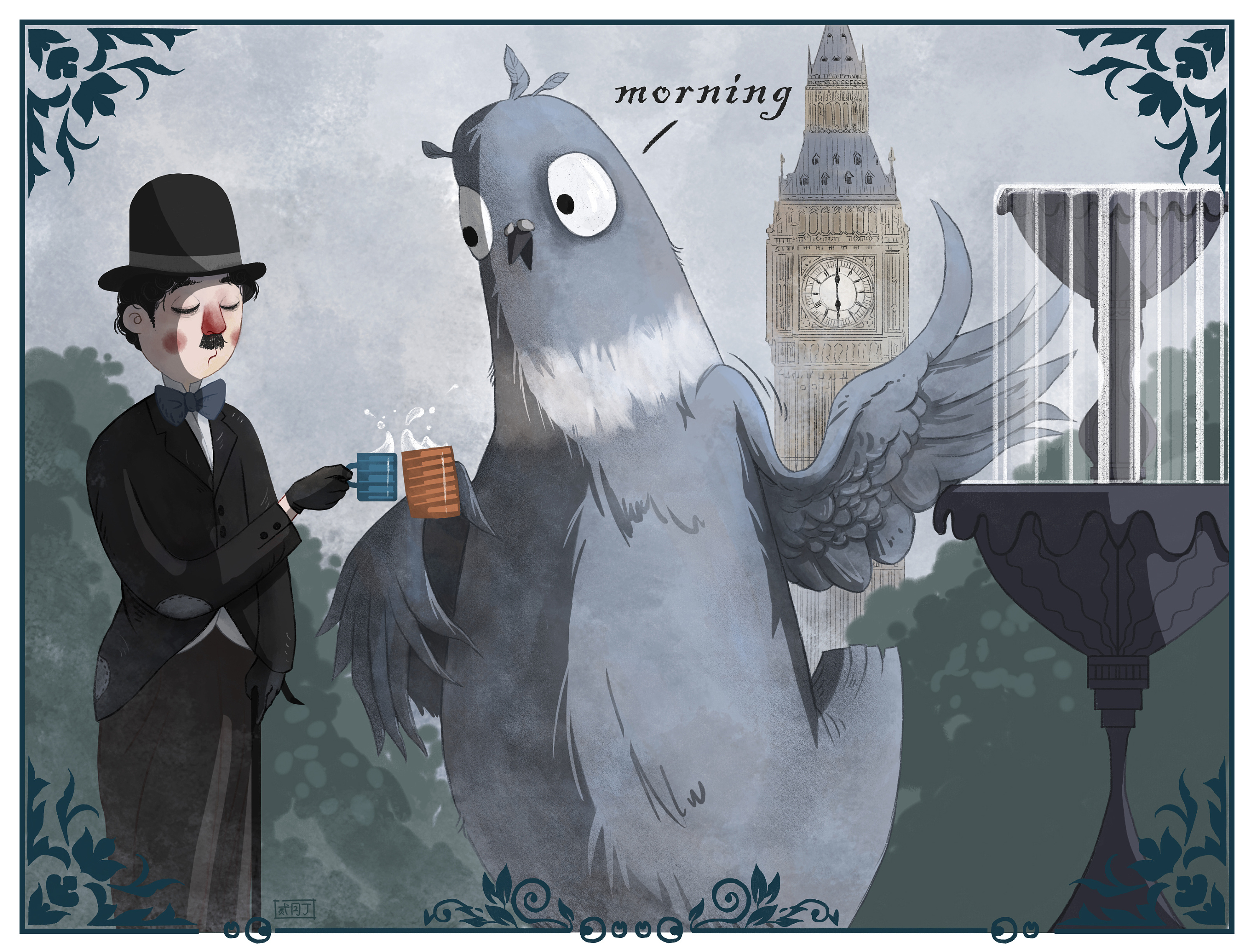 致敬# 卓别林|插画|艺术插画|贰月丁_原创作品-站酷zcool