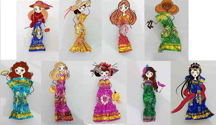 用糖纸画的小创意