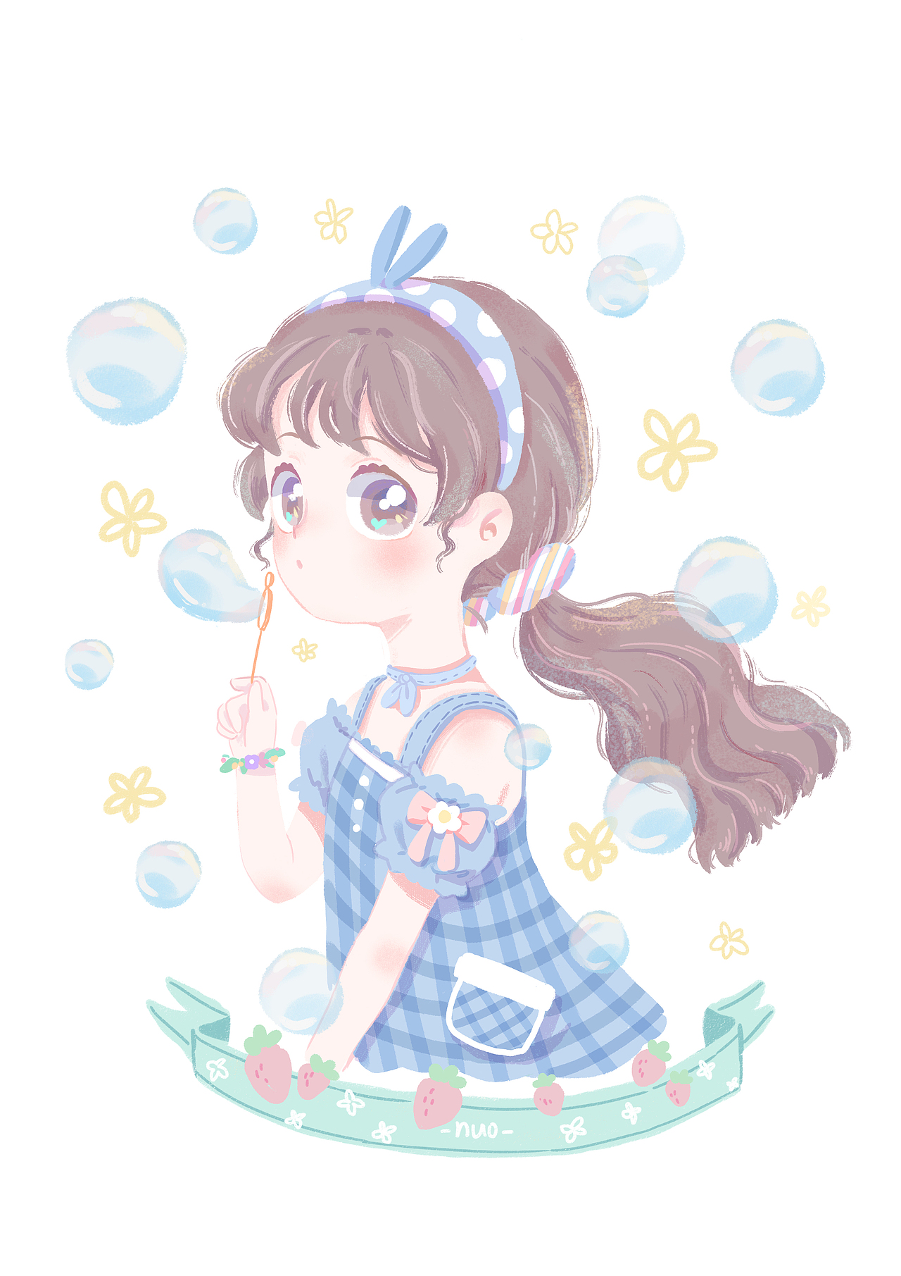 淡藍(lán)色的女孩（圖ZMTc3MDkwNjQw） - 藝術(shù)插畫 - 站酷設(shè)計(jì)師彼時(shí)淺喏微微涼原創(chuàng)素材 - 站酷ZCOOL