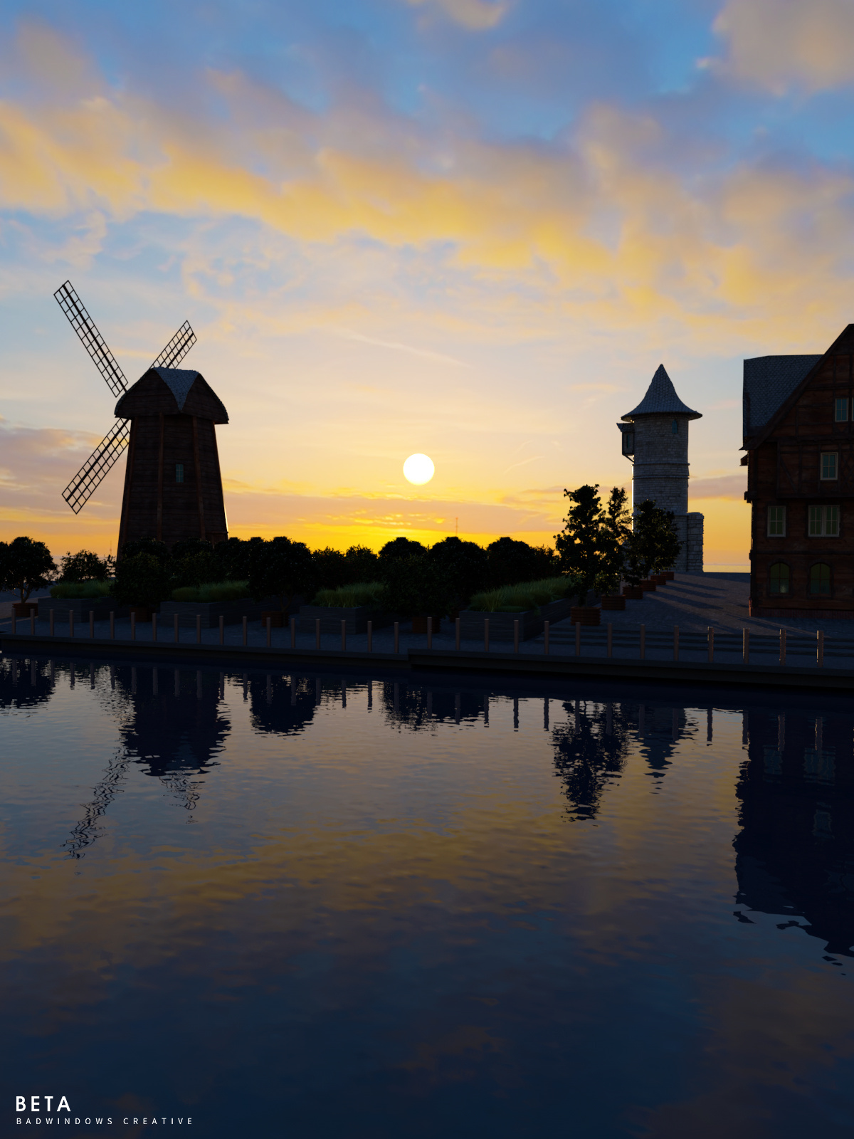 c4d场景搭建逼真摄影风格照片级风景照渲染