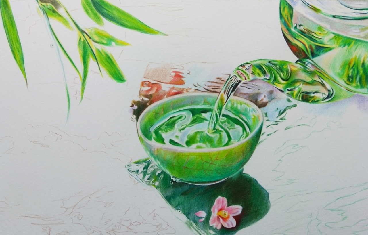 白茶清欢|纯艺术|绘画|篱梦手绘 - 原创作品 - 站酷 (zcool)