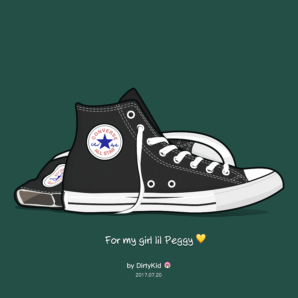 converse球鞋扁平插画练习