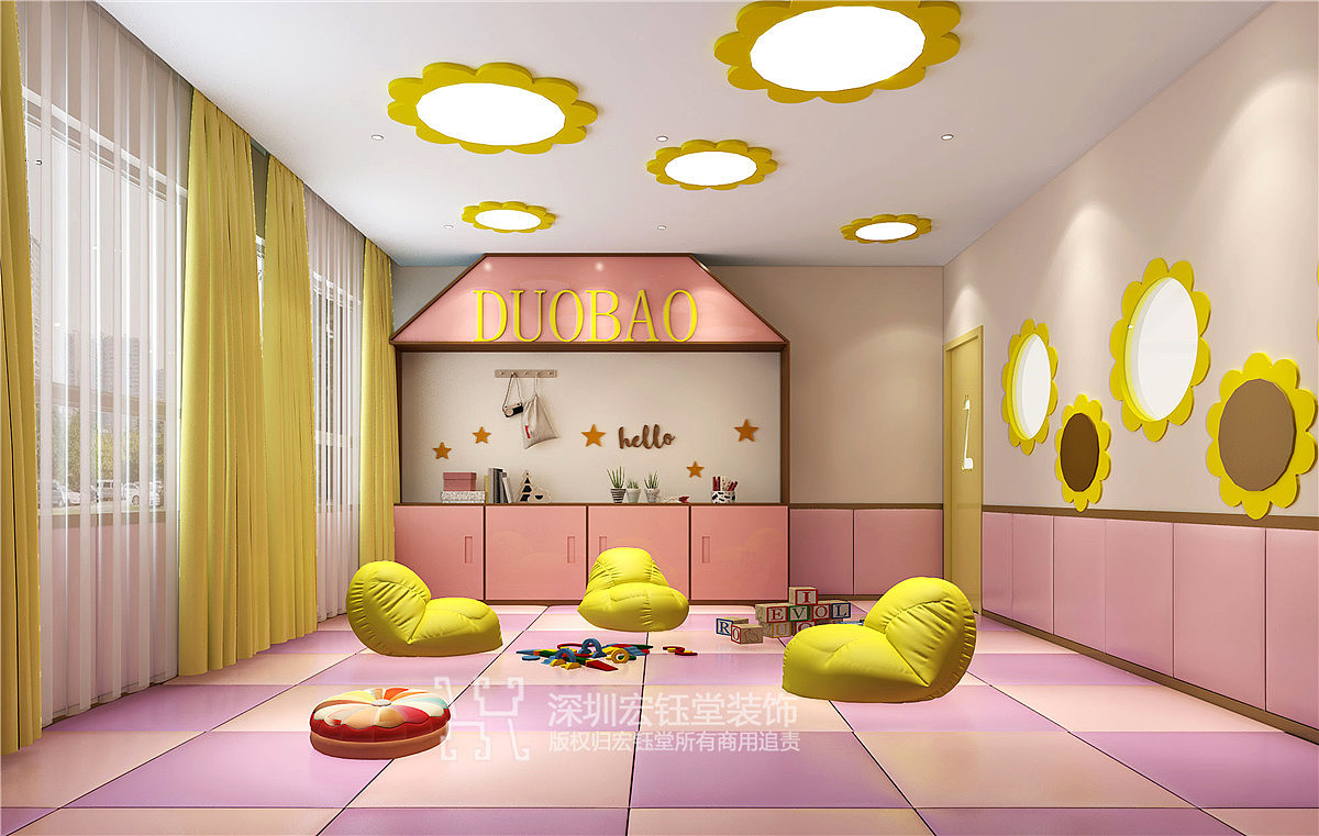 郑州早教装修设计公司-郑州米来笛早教装修设计效果图
