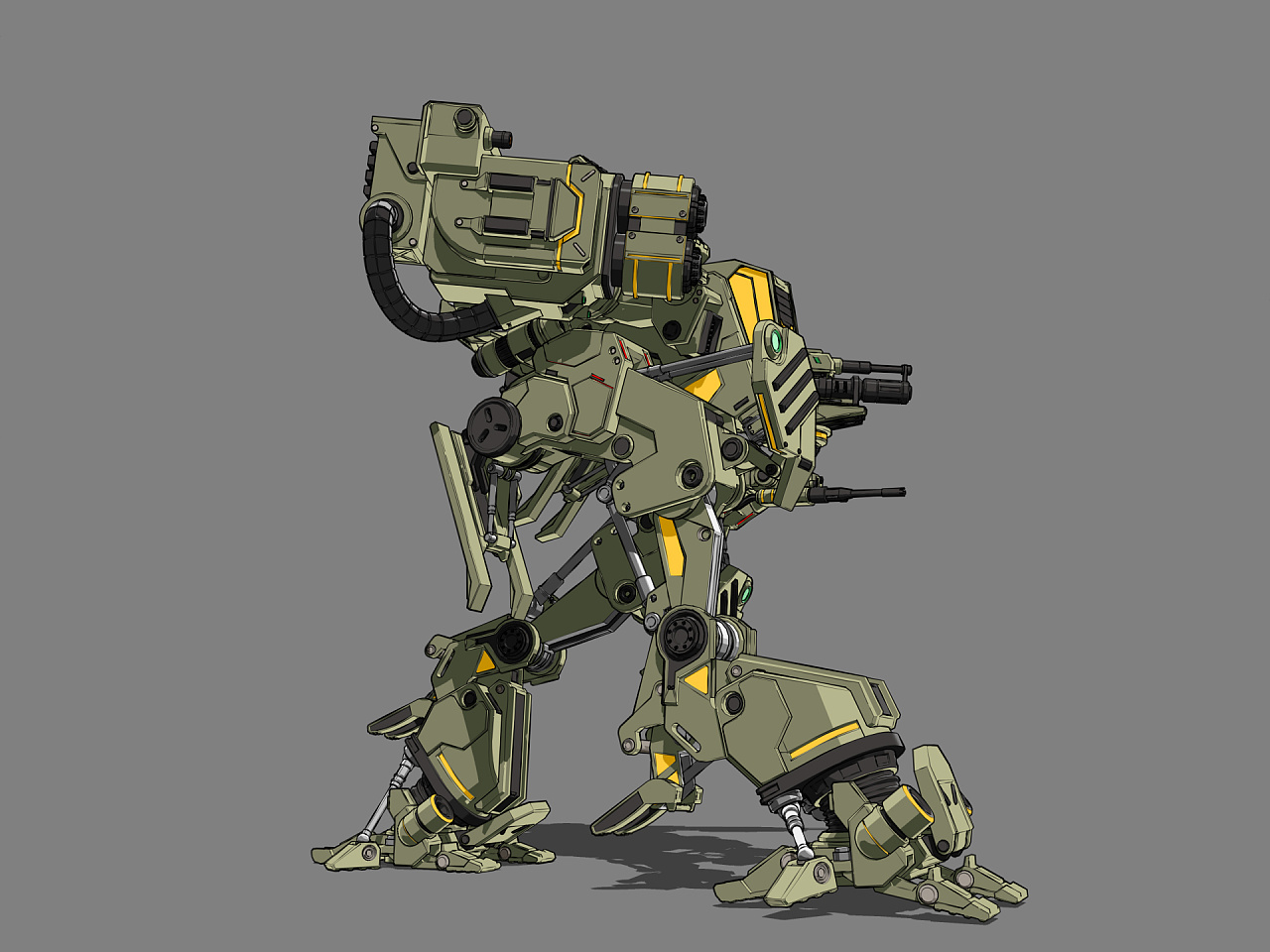 机甲三渲二卡通渲染练习|三维|动画/影视|小镇鹿人_原创作品-站酷