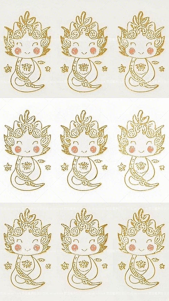 蛇年新春至-2025创意贴纸、插画、图案组图