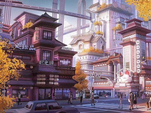 猫咪天堂街道（个人主页-ZNTY3MDcyNTI=） - 概念设定 - 站酷设计师llnlnn原创素材 - 站酷ZCOOL