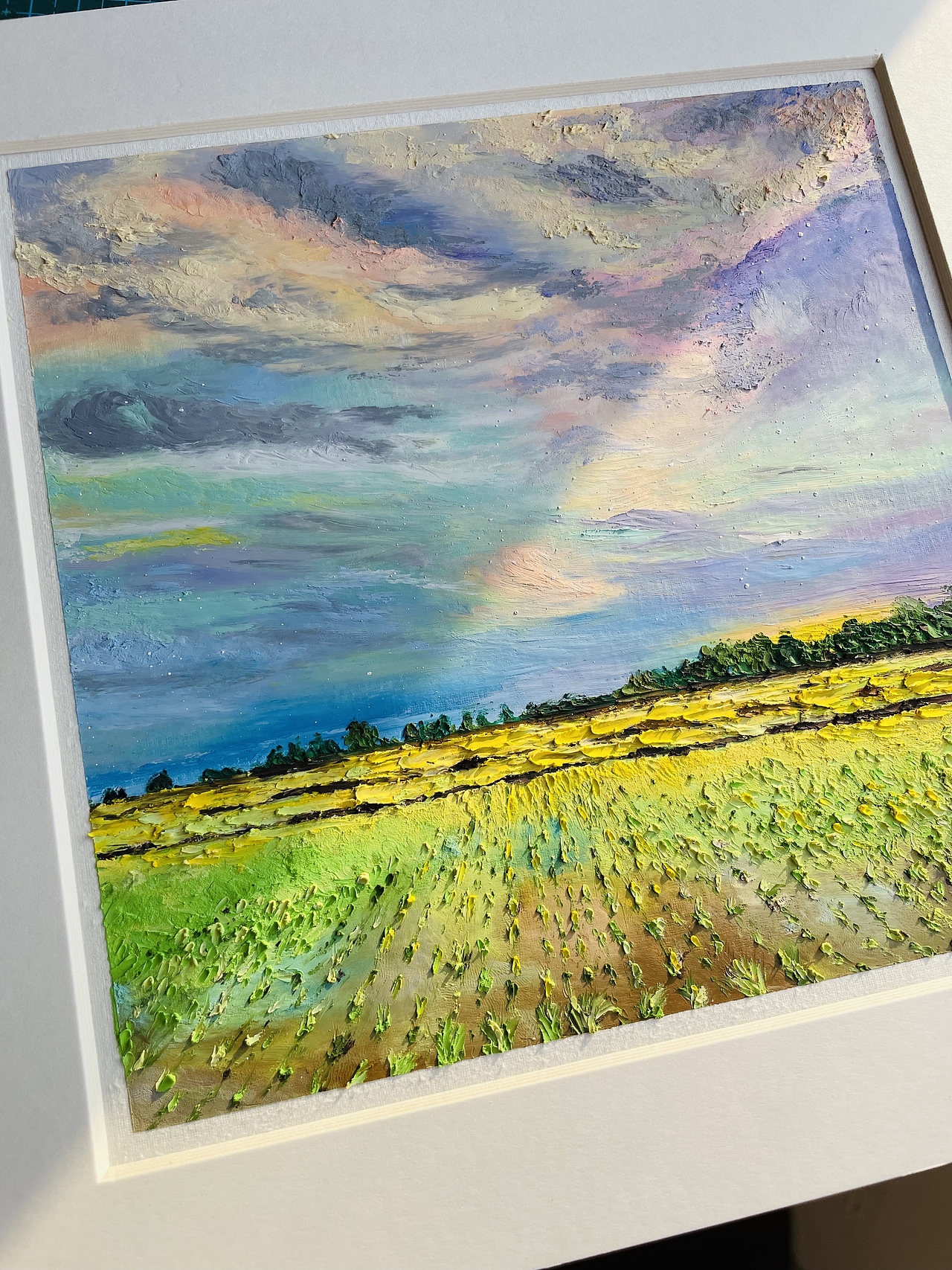 延迟拍摄下的星空 油画棒作品