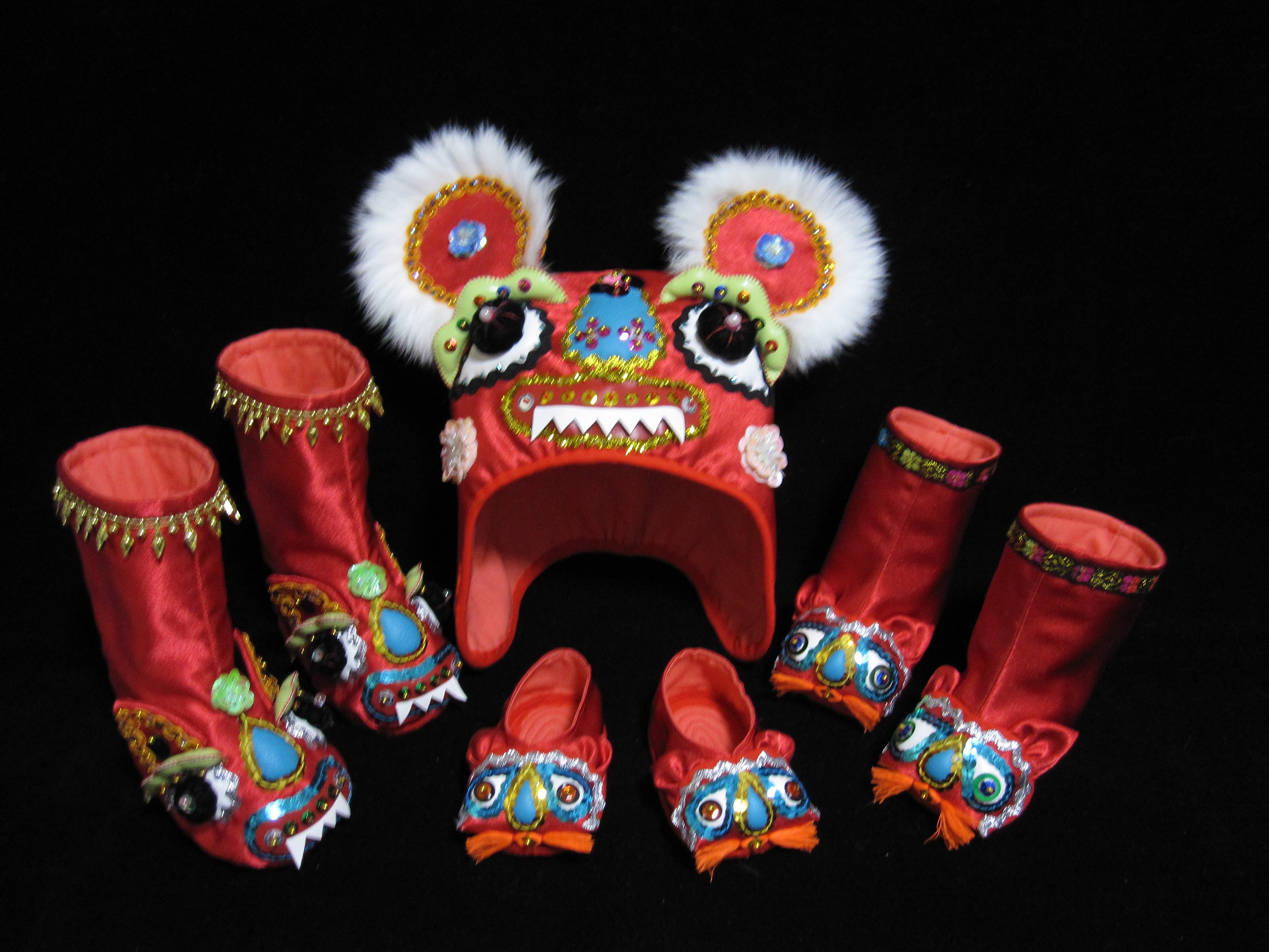 斑寅虎头鞋帽套装之二|手工艺|其他手工|斑寅