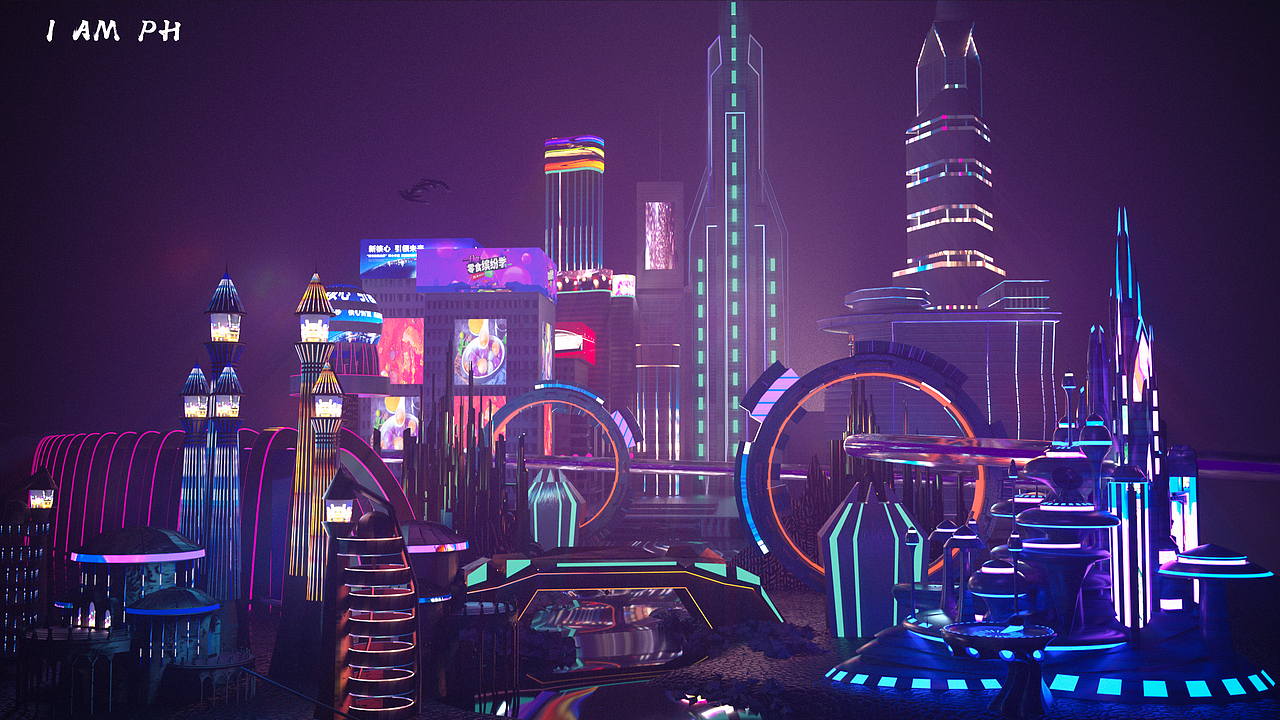 赛博朋克风格城市