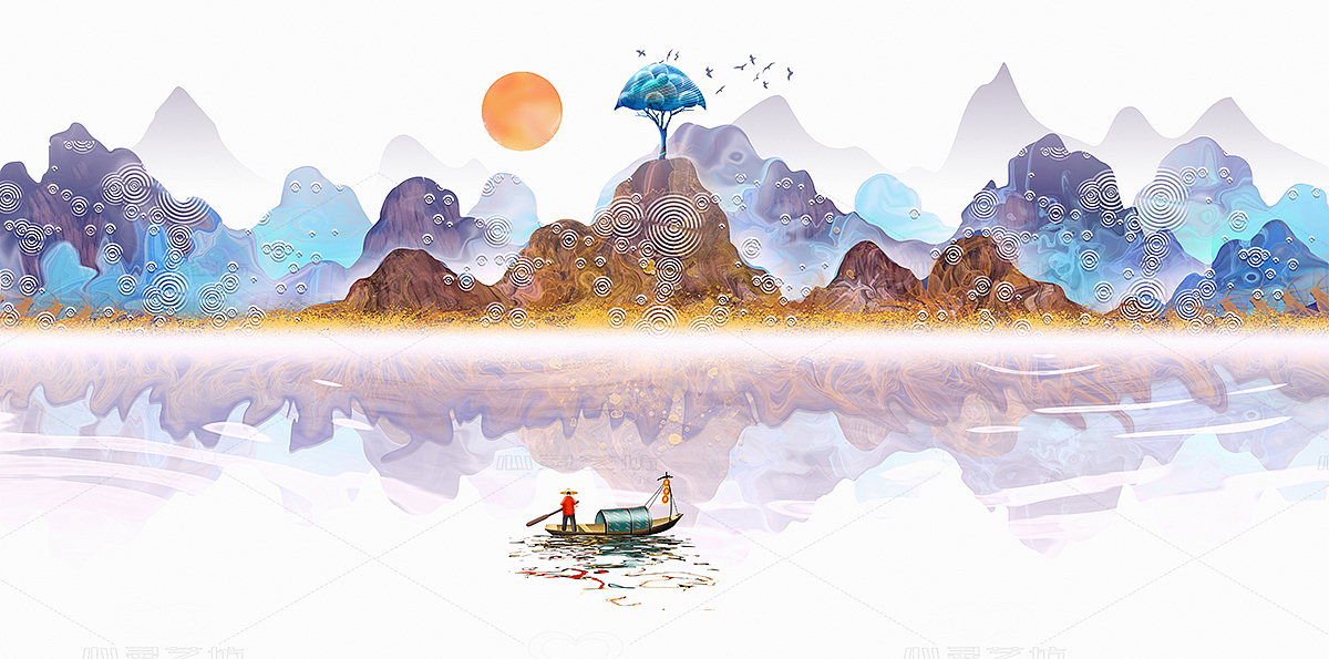 金色鎏金山水画（图ZMjczNjQ4OTky） - 商业插画 - 站酷设计师心灵艺坊原创素材 - 站酷ZCOOL