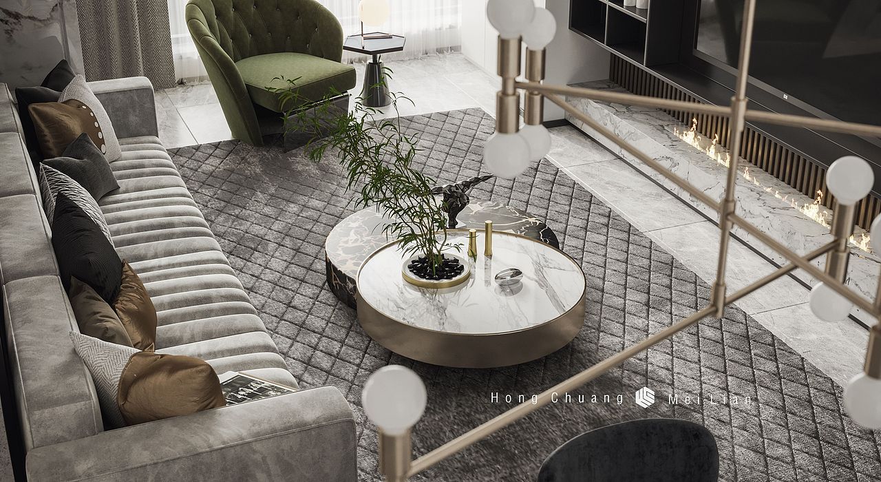 鸿创美联|现代 新潮 小户型（图ZMTkxMjY3MTA4） - 家装设计 - 站酷设计师空间本深设计原创素材 - 站酷ZCOOL