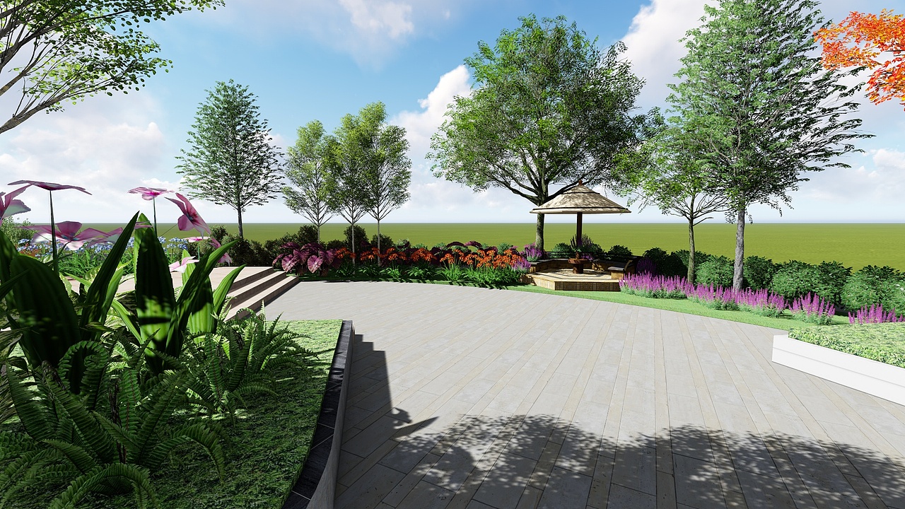 天伦控股大厦屋顶花园设计（图ZODUzMDM4MDQ=） - 建筑/空间 - 站酷设计师肥大豆原创素材 - 站酷ZCOOL