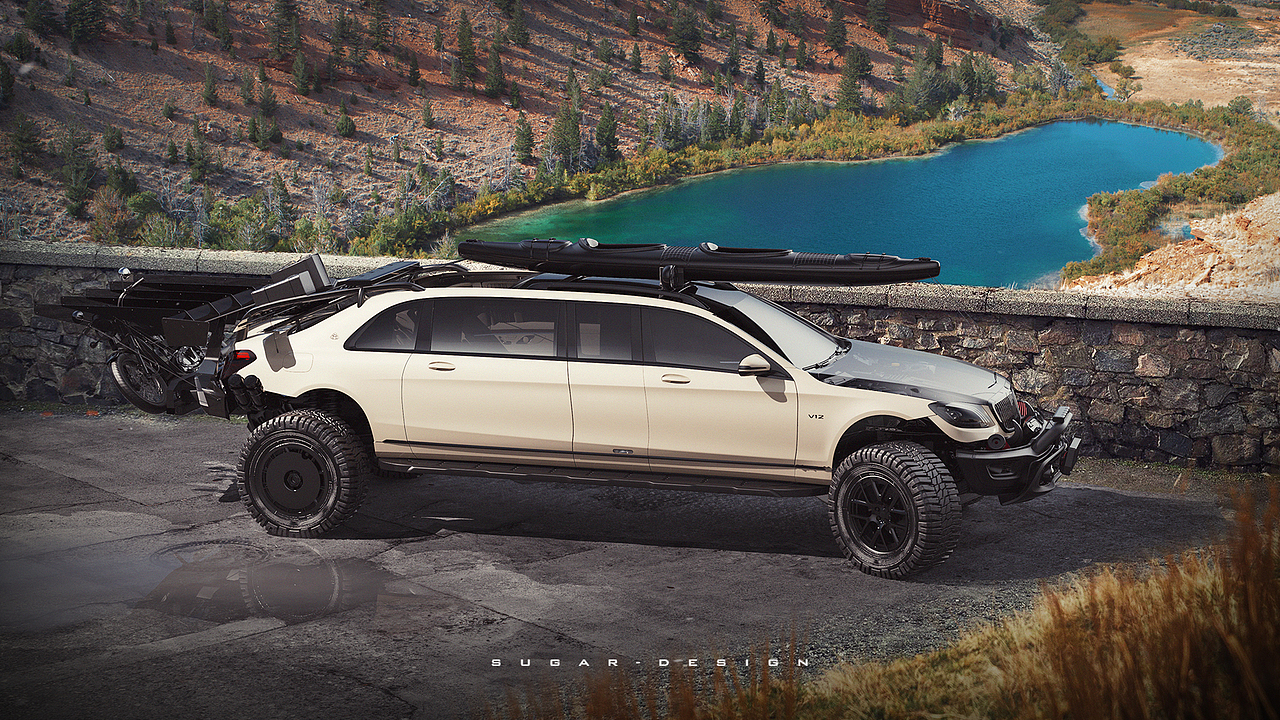 梅赛德斯·奔驰 迈巴赫 Pullman 4x4² Landaulet（图ZMTgyMTQ1MzE2） - 交通工具 - 站酷设计师sugarchow原创素材 - 站酷ZCOOL