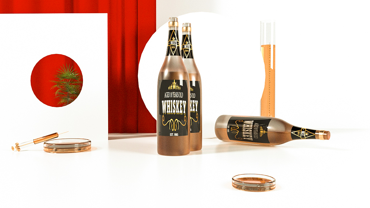 C4D小练习:果汁场景搭建