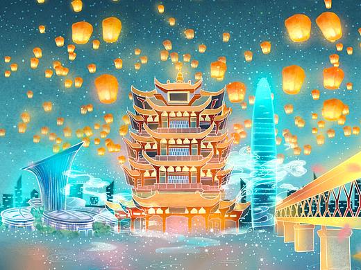 待到樱花烂漫时，登高望远黄鹤楼（个人主页-ZNDI4MTMwNDQ=） - 创作习作 - 站酷设计师陈子钊原创素材 - 站酷ZCOOL