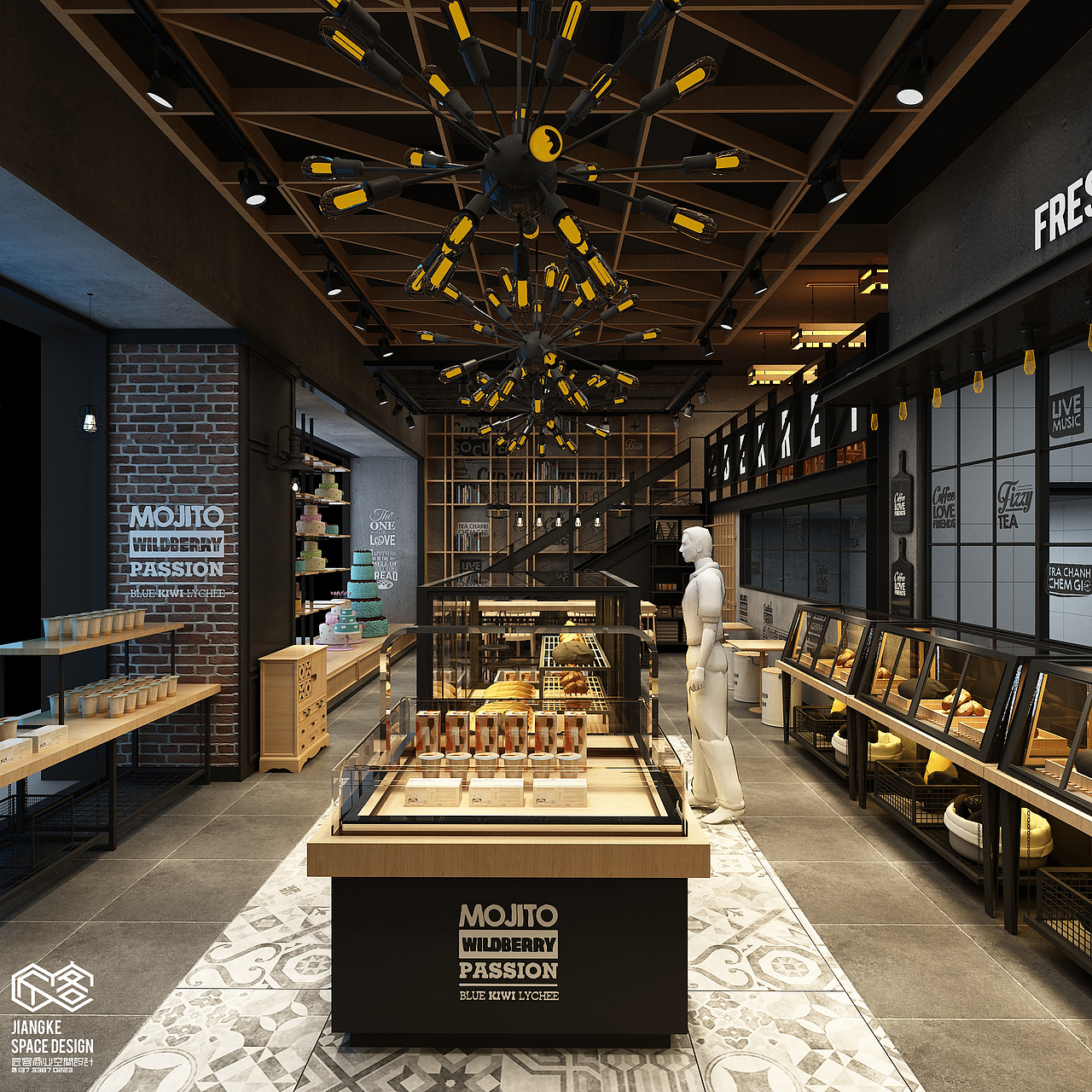 匠客空间作品——咖啡店风格面包房之天香烘焙！（图ZOTM0OTI1MzI=） - 家装设计 - 站酷设计师设计大刘原创素材 - 站酷ZCOOL