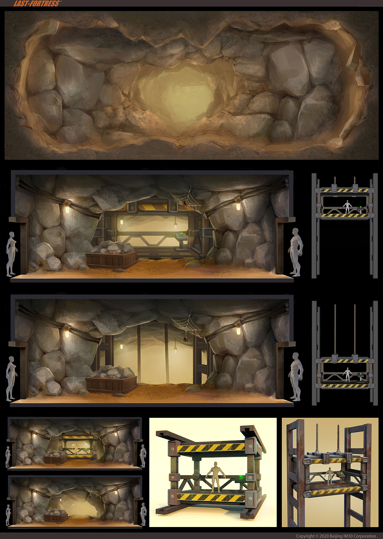 《last fortress》项目—矿洞相关房间设计|插画|游戏原画|王四两