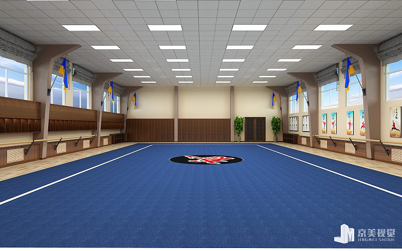 北京中关村中学武术馆3d图设计|空间|家装设计|北京京美视觉3d画 - 原
