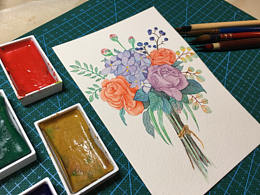 自学一年水彩插画～