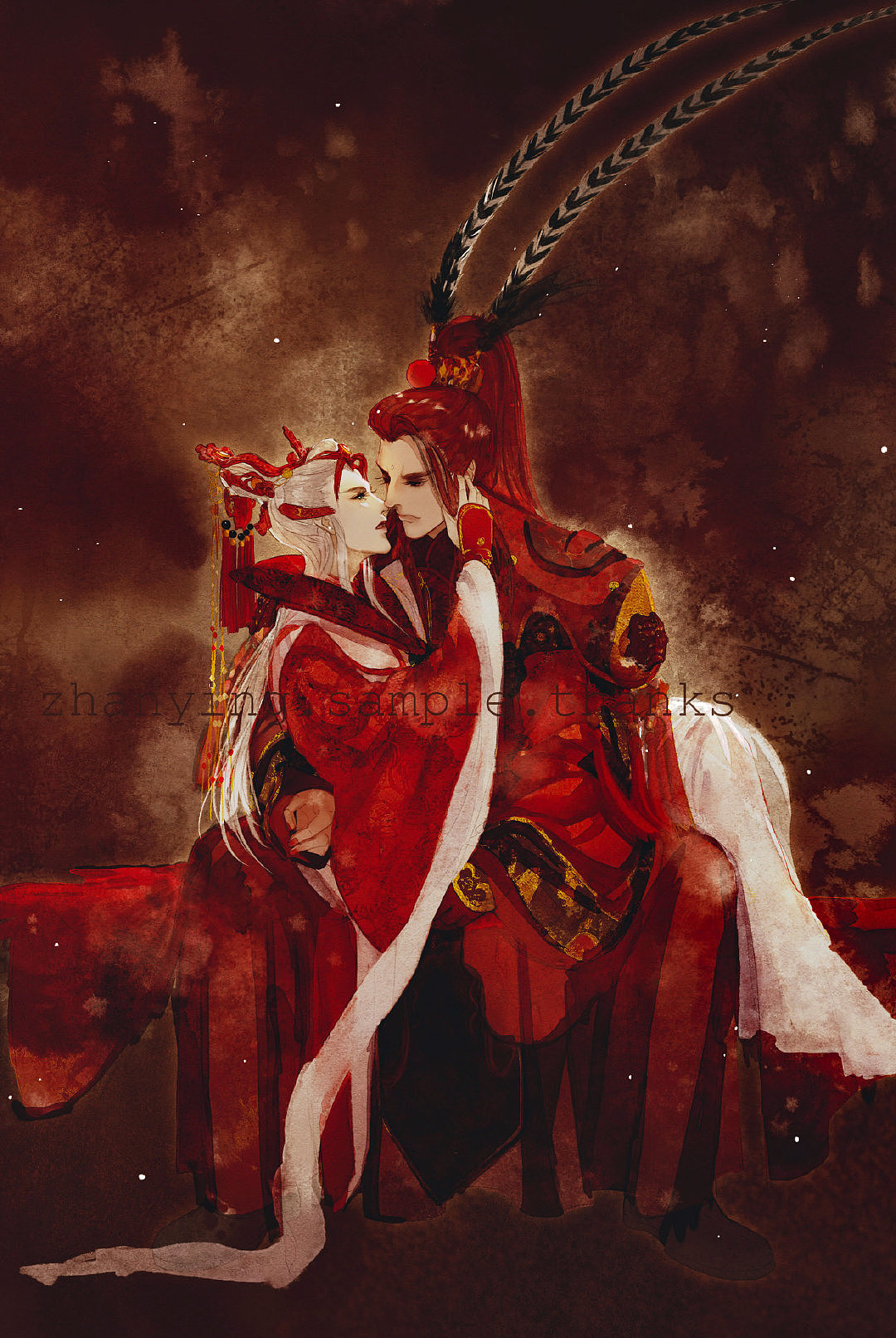 霹雳布袋戏鬼方赤命×赑风隼北京|插画师将盏萤1|0|60原创作品/插画