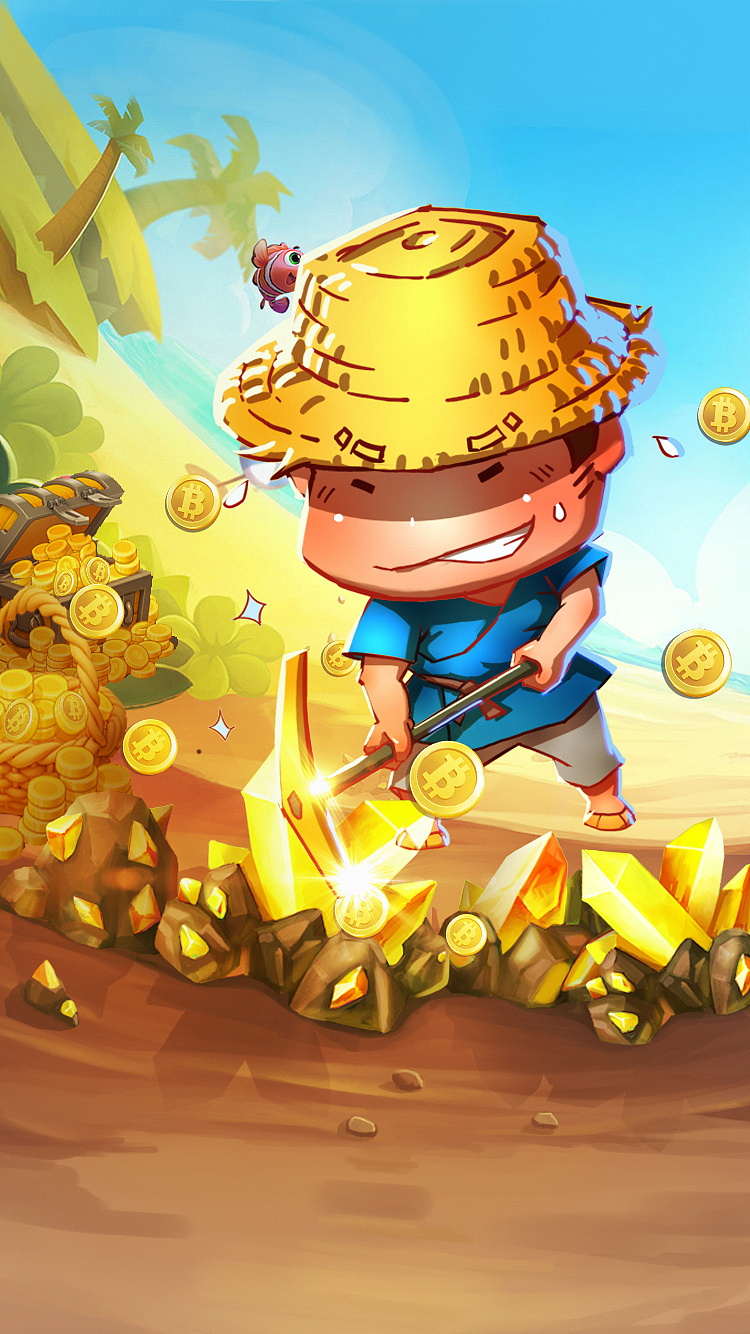 卡通挖矿宣传图
