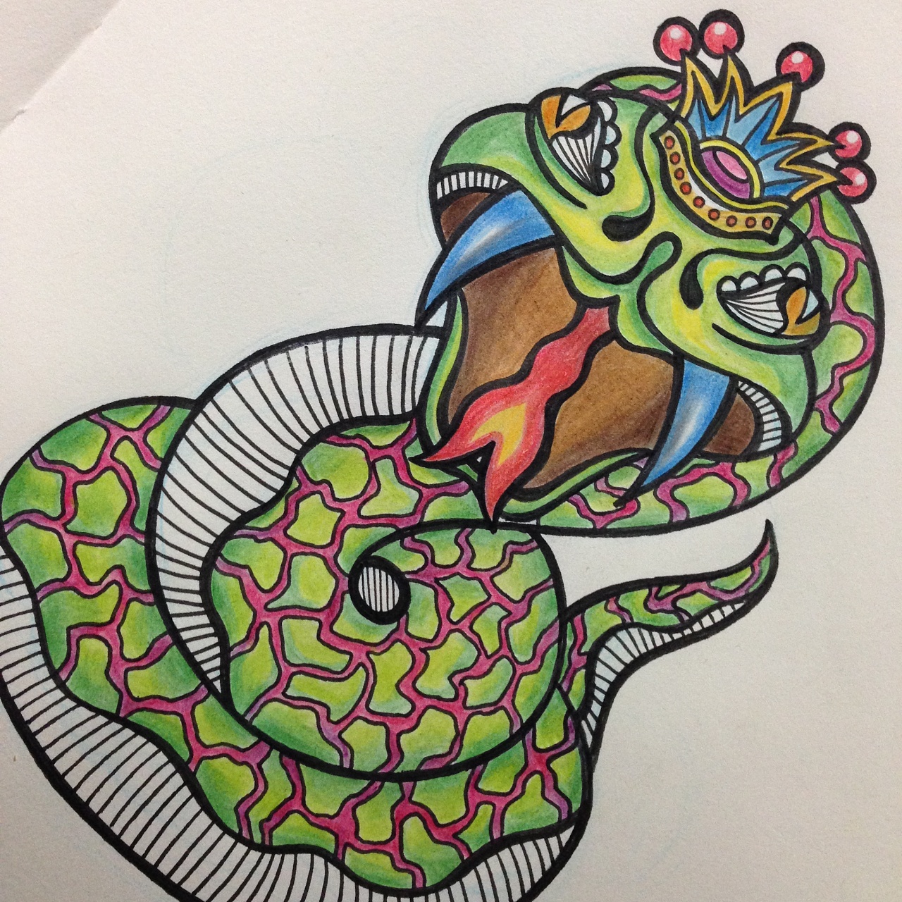 蛇王 手绘涂鸦