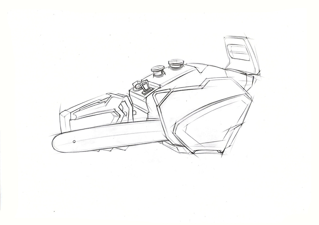 手绘电锯步骤图