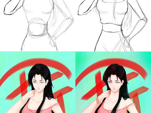 人物半身（个人主页-ZMzkyNTQ4MDQ=） - 创作习作 - 站酷设计师阿丁DING原创素材 - 站酷ZCOOL
