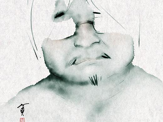 《哥们》（纪保超数字水墨）