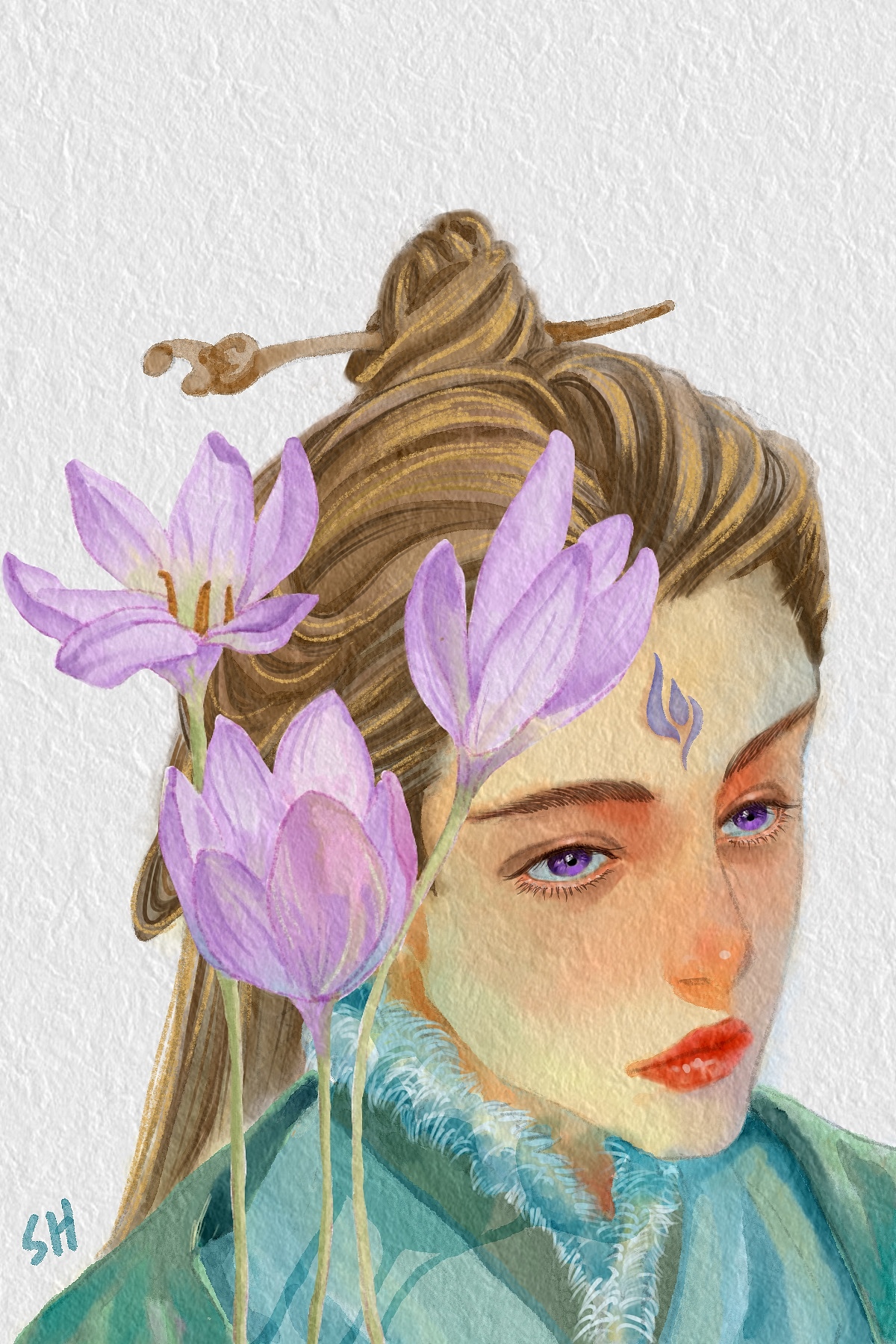 古风紫花拟人