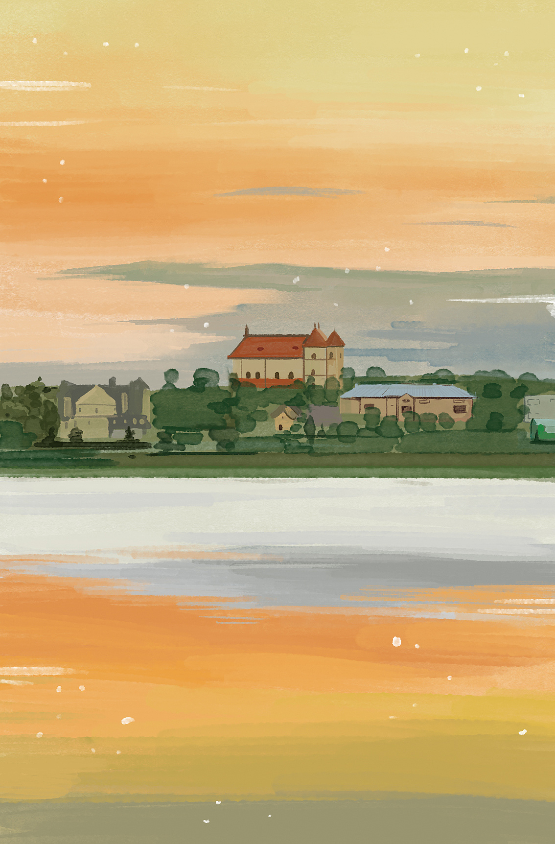 水彩风场景插画-闲景余忆