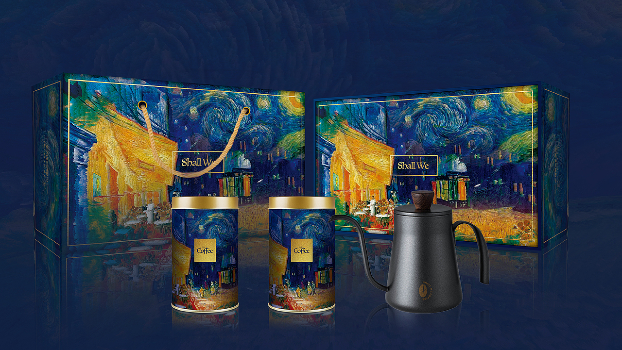 咖啡礼盒——礼盒包装设计（梵高）（图ZMTg3NjE3ODM2） - 包装 - 站酷设计师EVER品牌设计原创素材 - 站酷ZCOOL