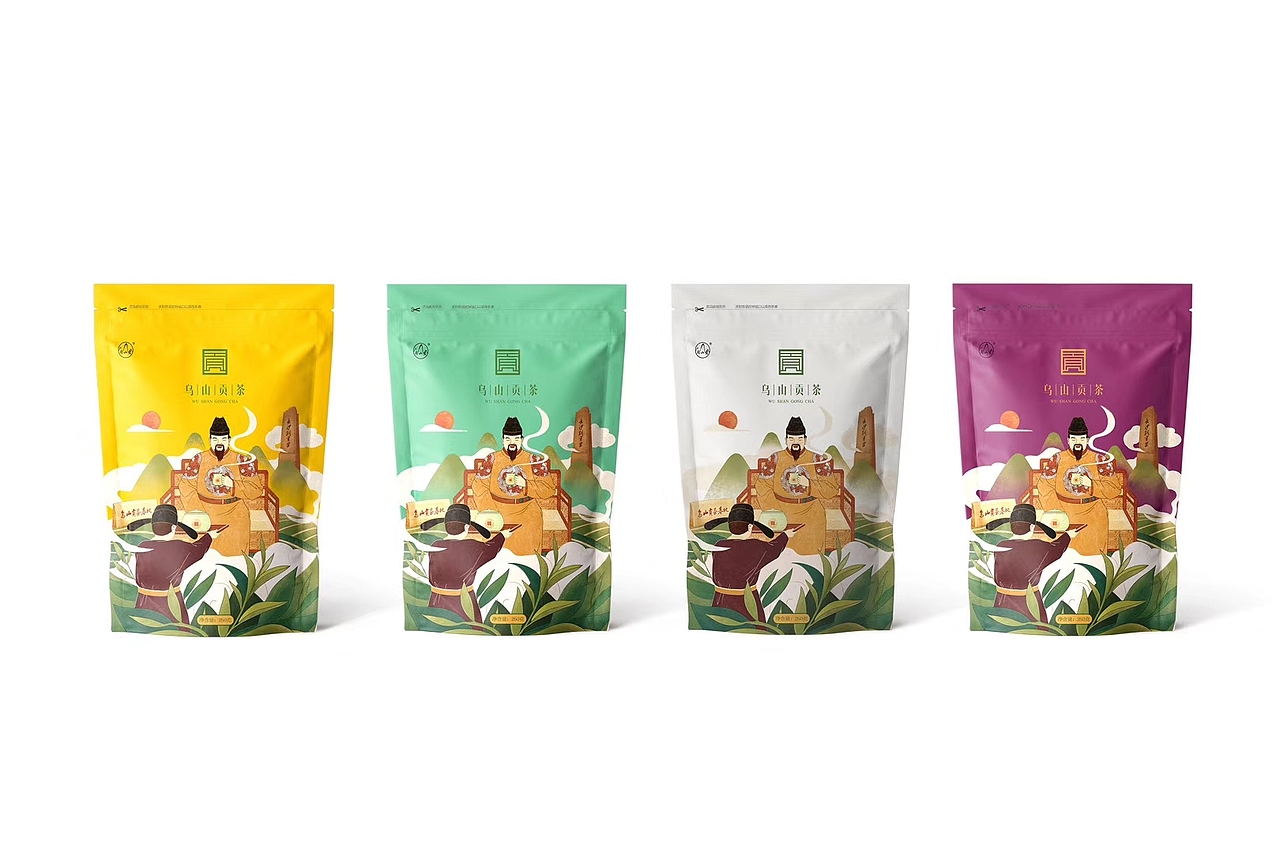 巫山贡茶-茶叶包装插画设计