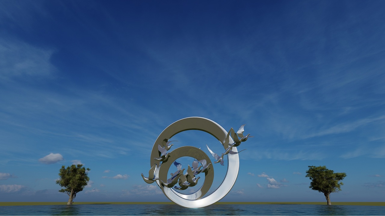 杭州-售楼部【不锈钢雕塑】镜面飞鸟🐦|空间|景观设计|德森瑞合雕塑