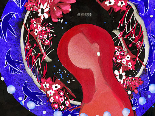 近日比较喜欢的三张极繁主义原创插画作品
