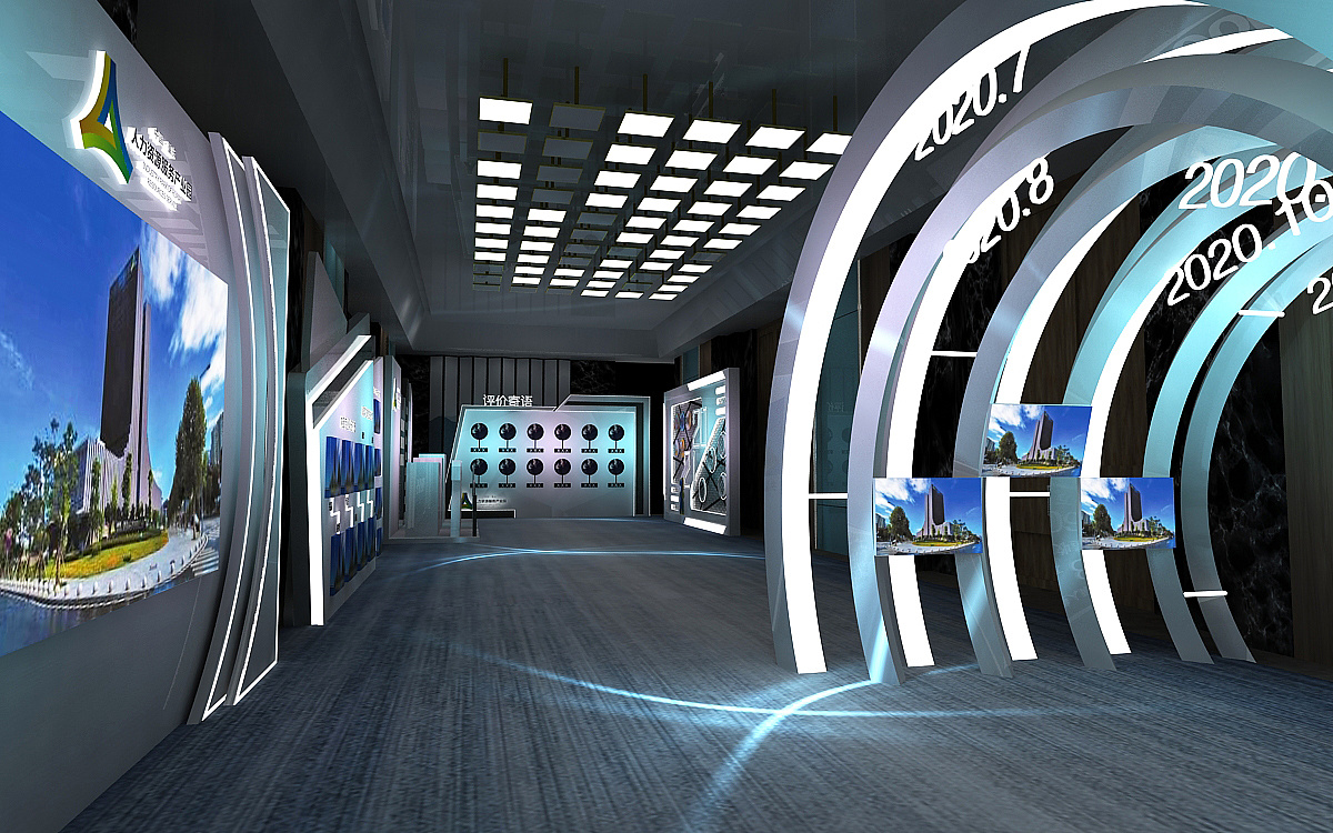 酒店年会科技风白色系3d效果图