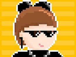 圓臉女孩像素畫