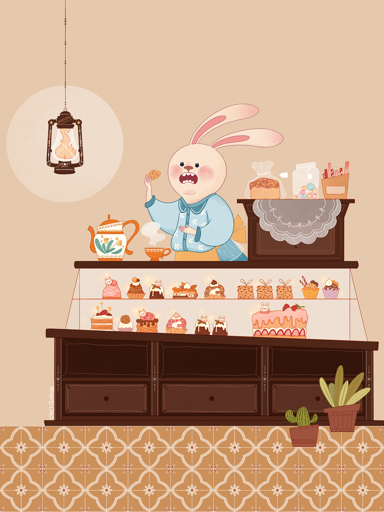 《莓莓兔甜点》系列|插画|其他插画|湯猫丸子 - 原创作品 - 站酷 (ZCOOL)