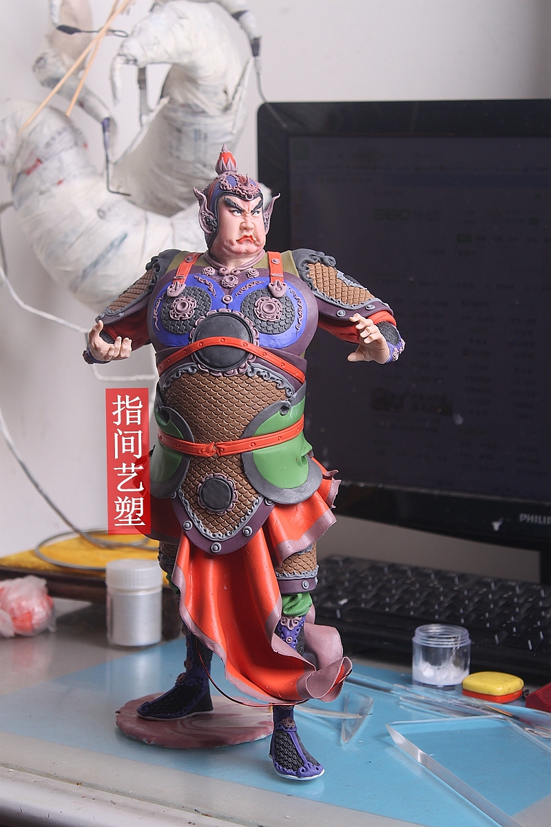 贺加贵面塑软陶(韦陀菩萨 )