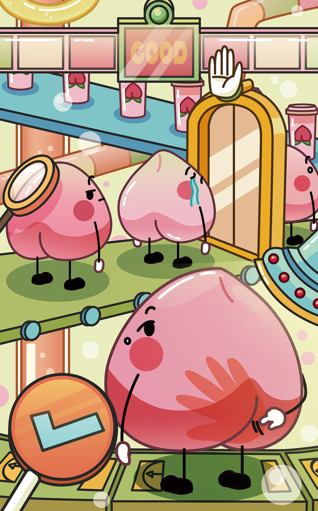 咱们的果汁工厂在原料的选品上是非常严格的!