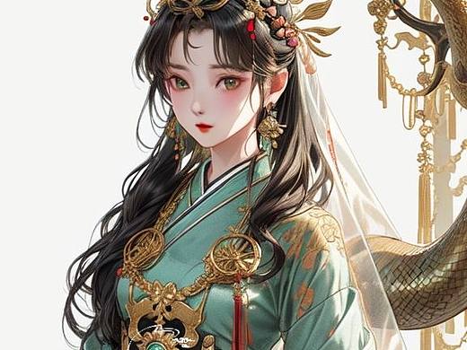诸神之创世：女娲与伏羲（aigc打卡练习分享）古风