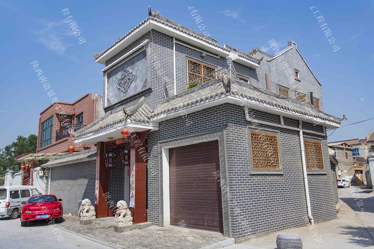 唐语仿古中式门楼砖雕门脸