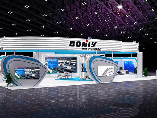保利展位科技风蓝白色系